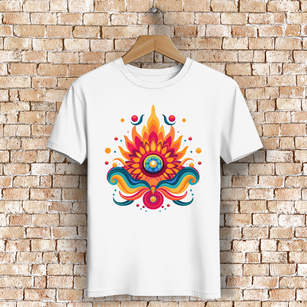 Herren Premium Bio T-Shirt Fire Lotus Eye