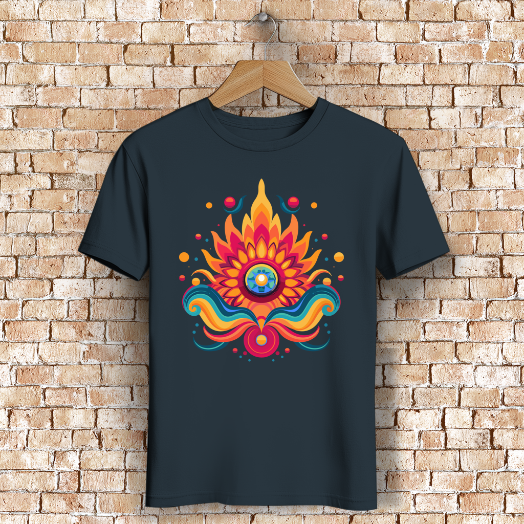 Herren Premium Bio T-Shirt Fire Lotus Eye