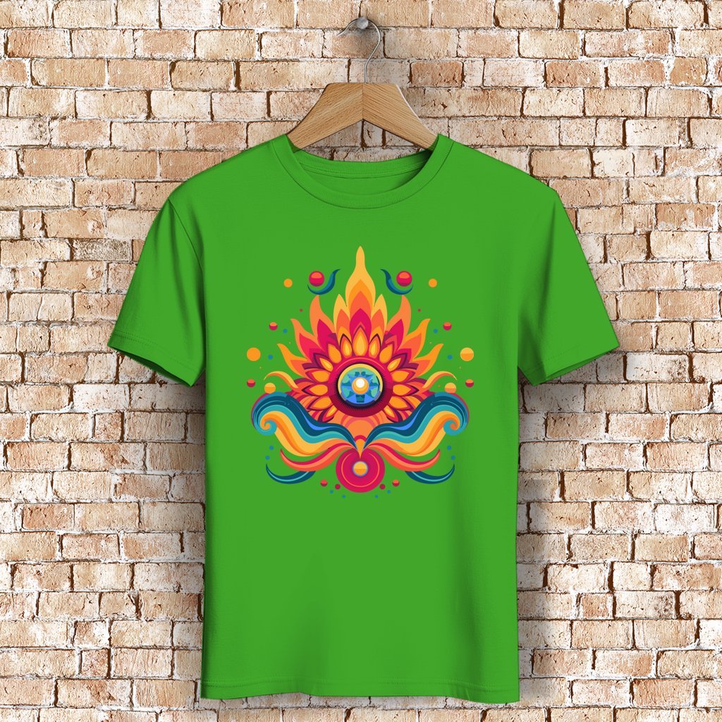 Herren Premium Bio T-Shirt Fire Lotus Eye