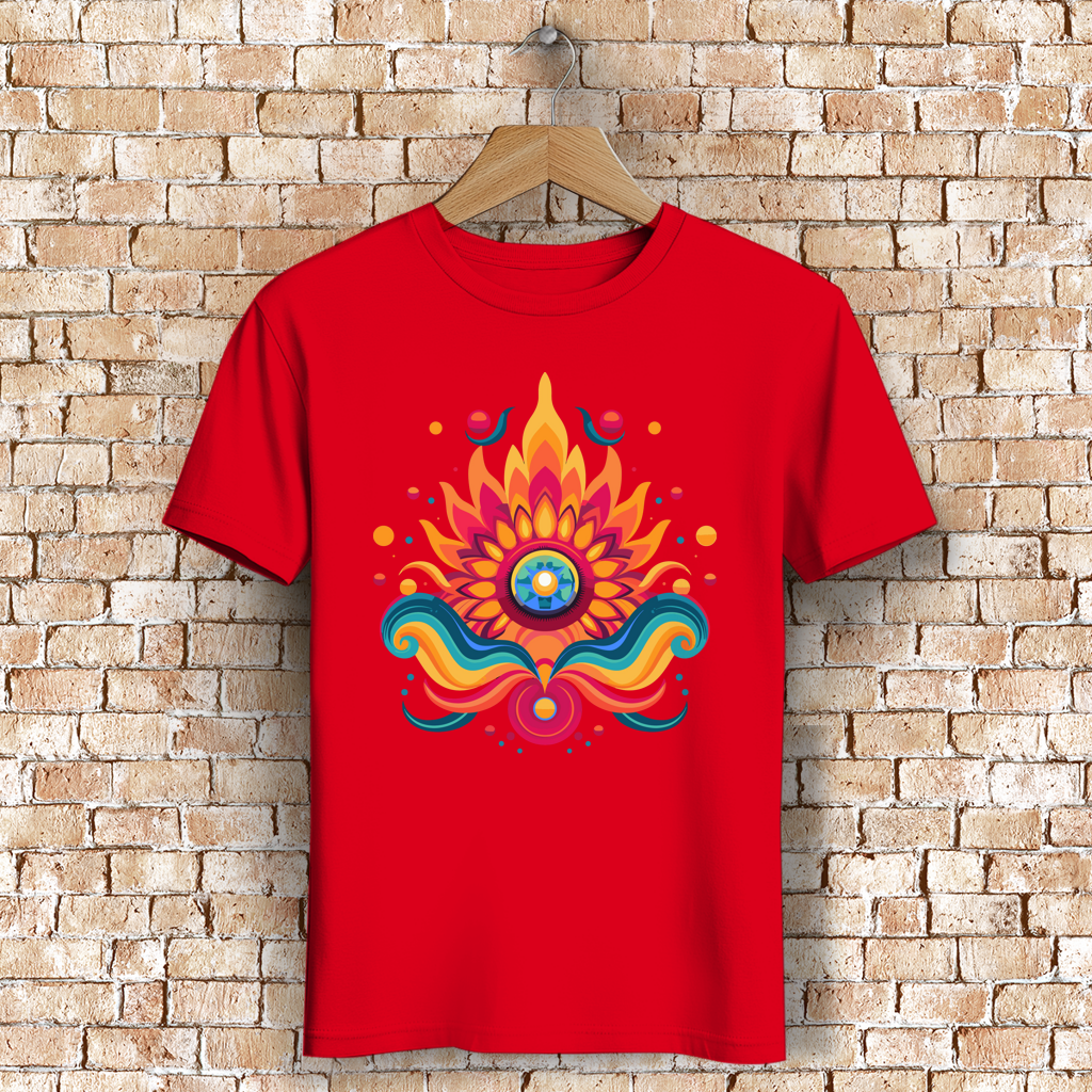 Herren Premium Bio T-Shirt Fire Lotus Eye