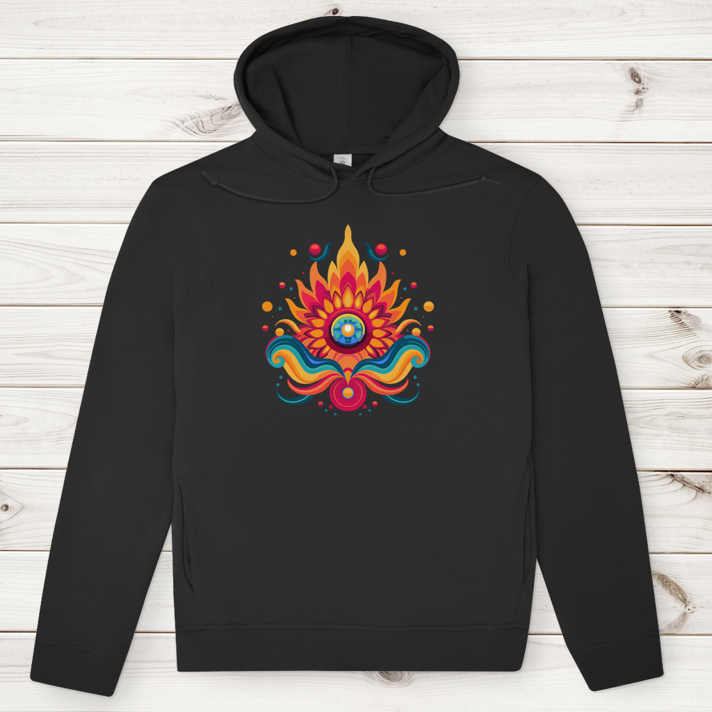 Herren Premium Bio Hoodie Fire Lotus Eye