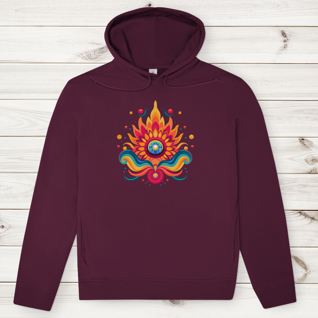 Herren Premium Bio Hoodie Fire Lotus Eye