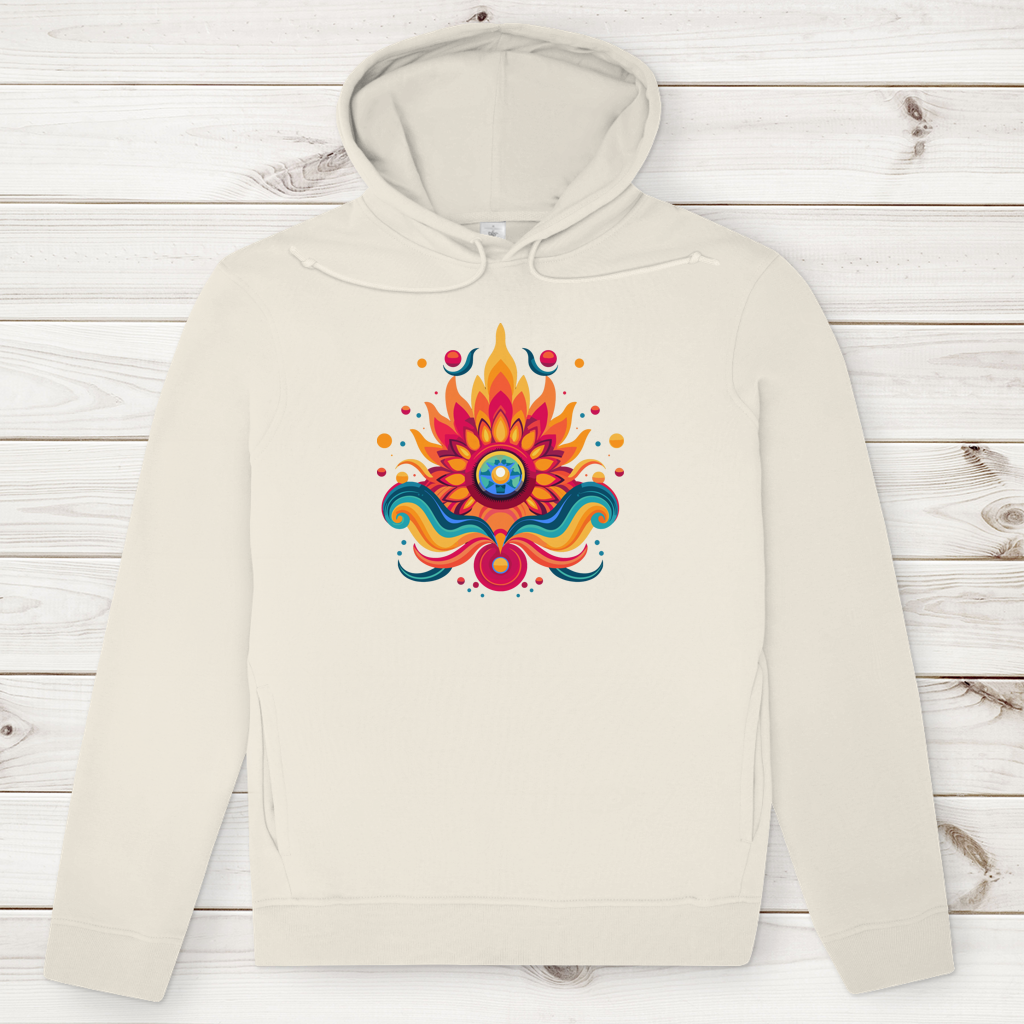 Herren Premium Bio Hoodie Fire Lotus Eye