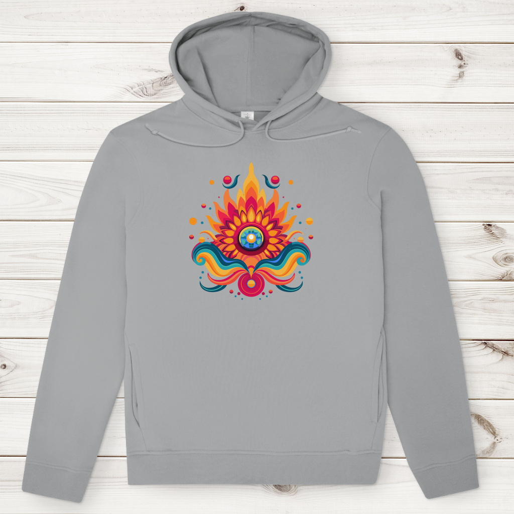 Herren Premium Bio Hoodie Fire Lotus Eye