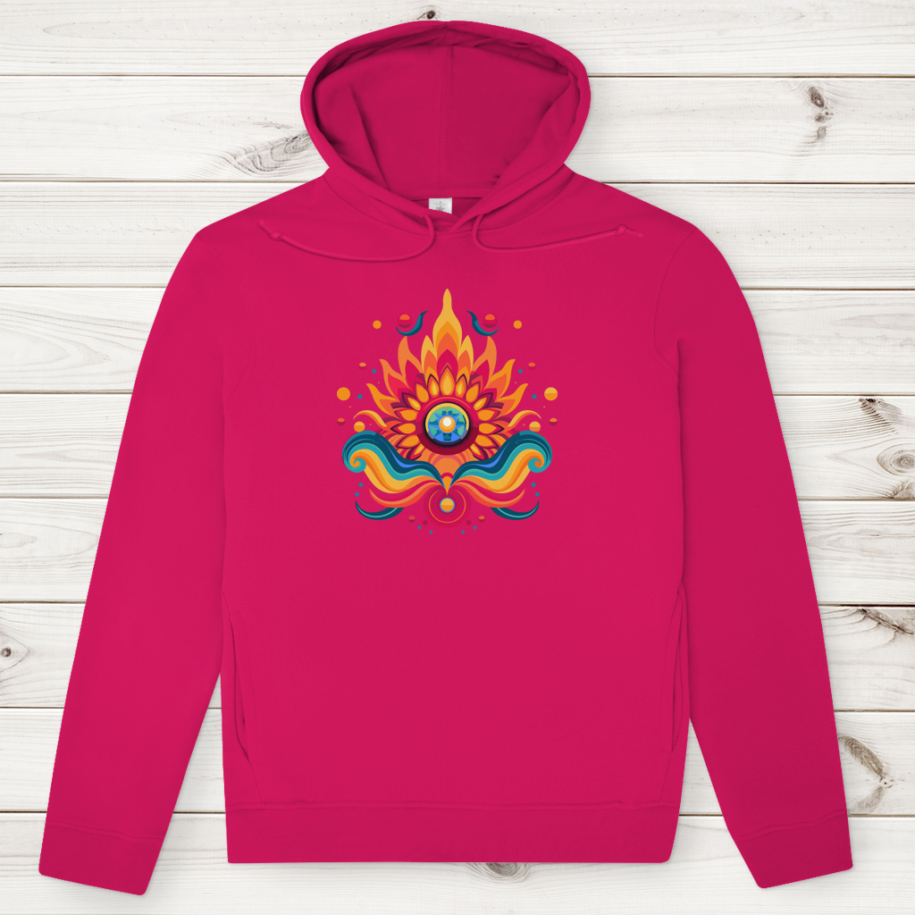 Herren Premium Bio Hoodie Fire Lotus Eye