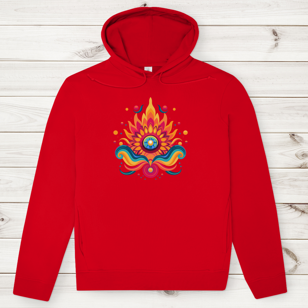 Herren Premium Bio Hoodie Fire Lotus Eye