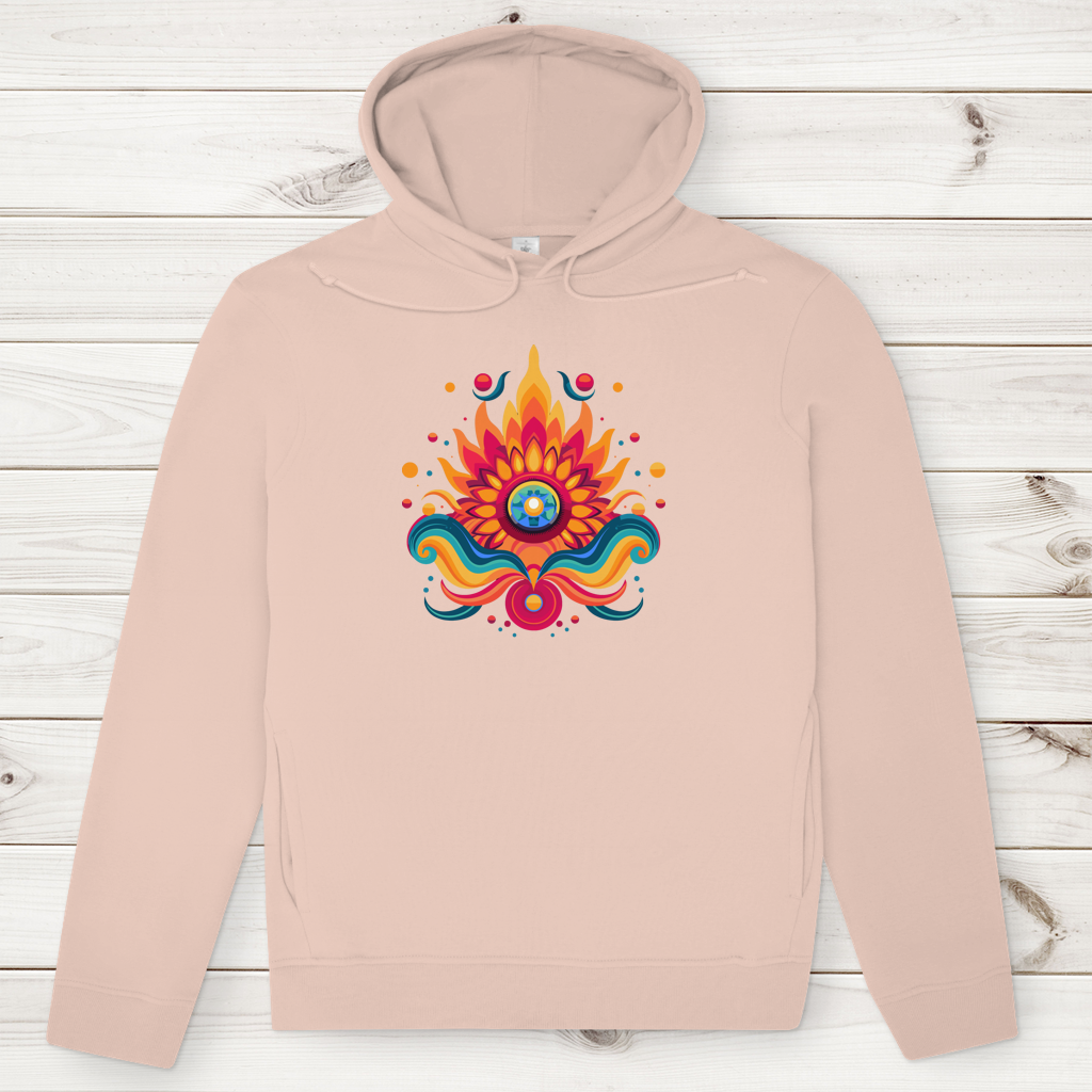 Herren Premium Bio Hoodie Fire Lotus Eye