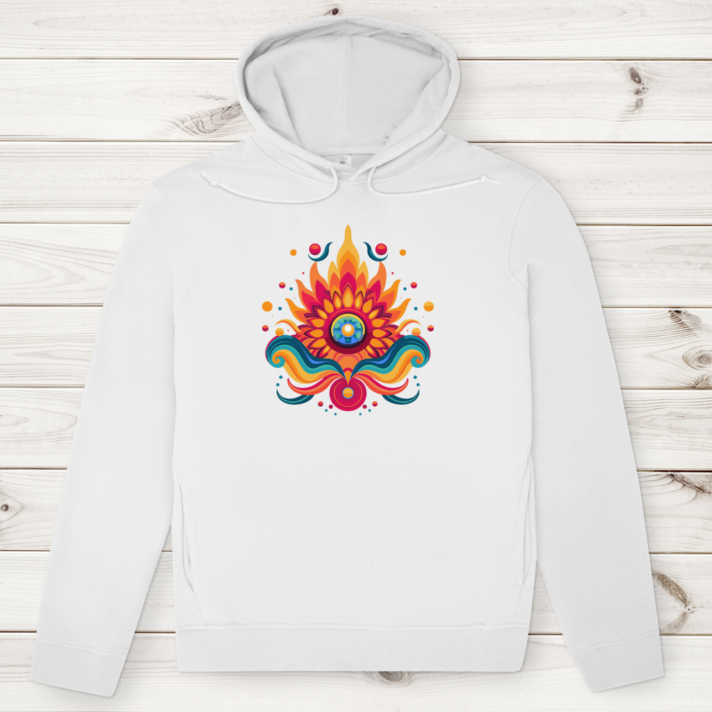 Herren Premium Bio Hoodie Fire Lotus Eye