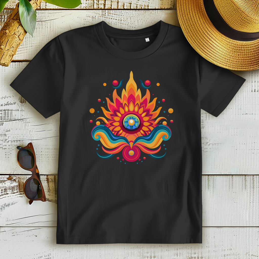 Damen Premium Bio T-Shirt Fire Lotus Eye