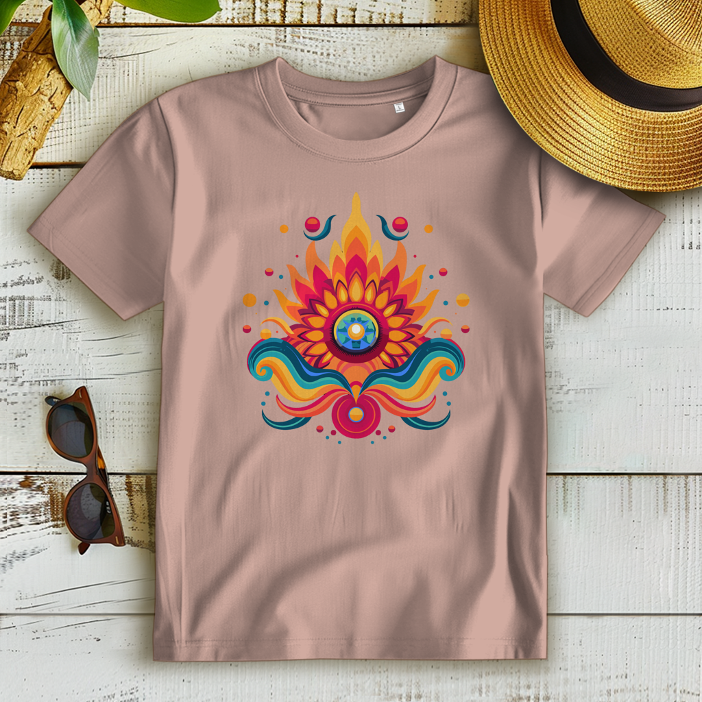 Damen Premium Bio T-Shirt Fire Lotus Eye