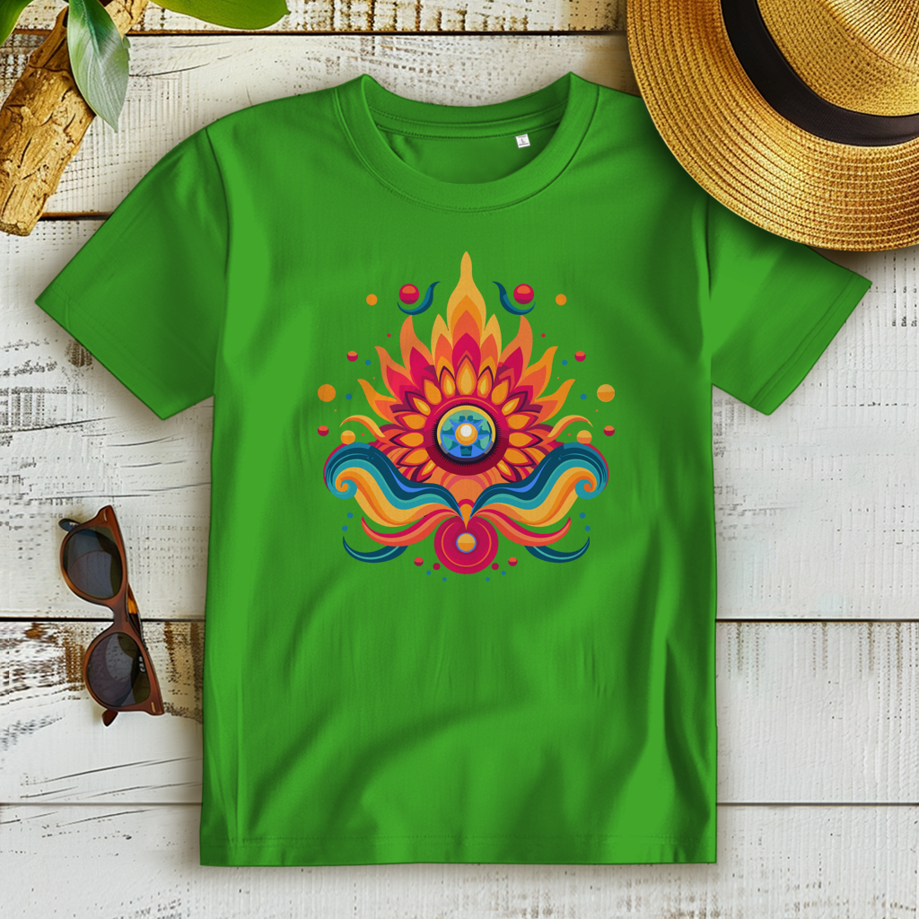 Damen Premium Bio T-Shirt Fire Lotus Eye