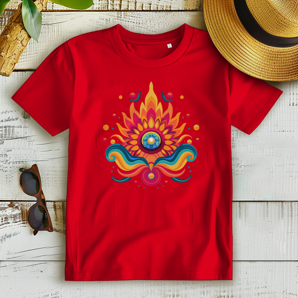 Damen Premium Bio T-Shirt Fire Lotus Eye