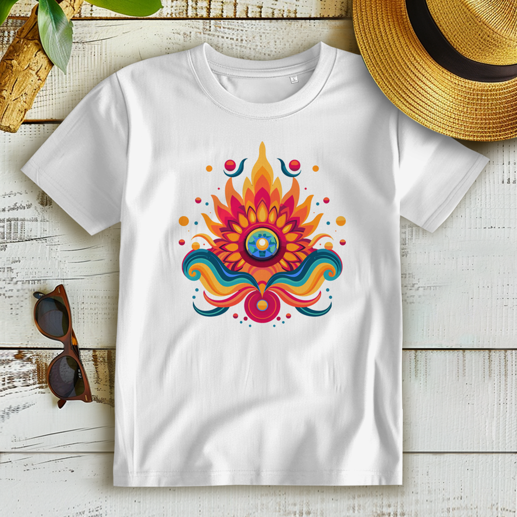 Damen Premium Bio T-Shirt Fire Lotus Eye