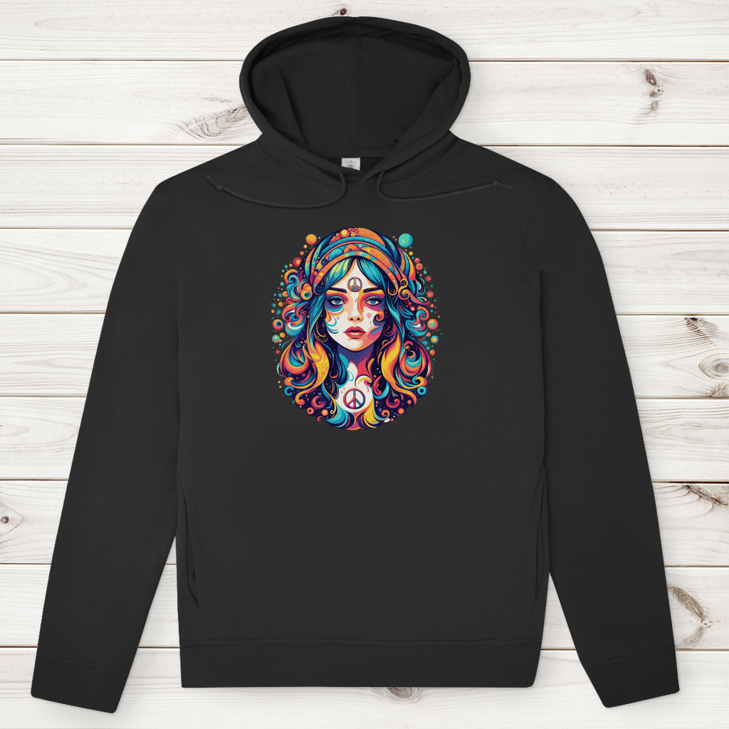 Herren Premium Bio Hoodie Peace Hippie Girl