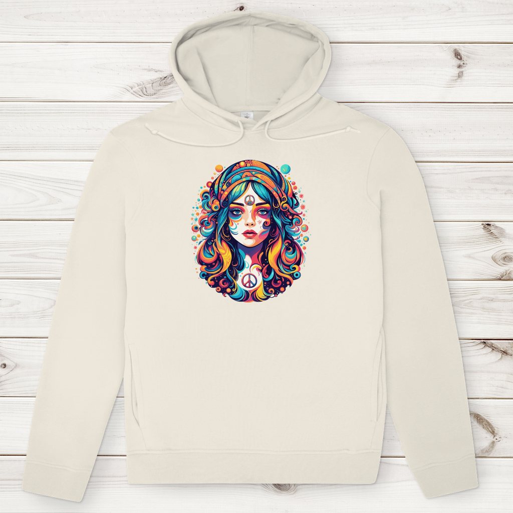 Herren Premium Bio Hoodie Peace Hippie Girl