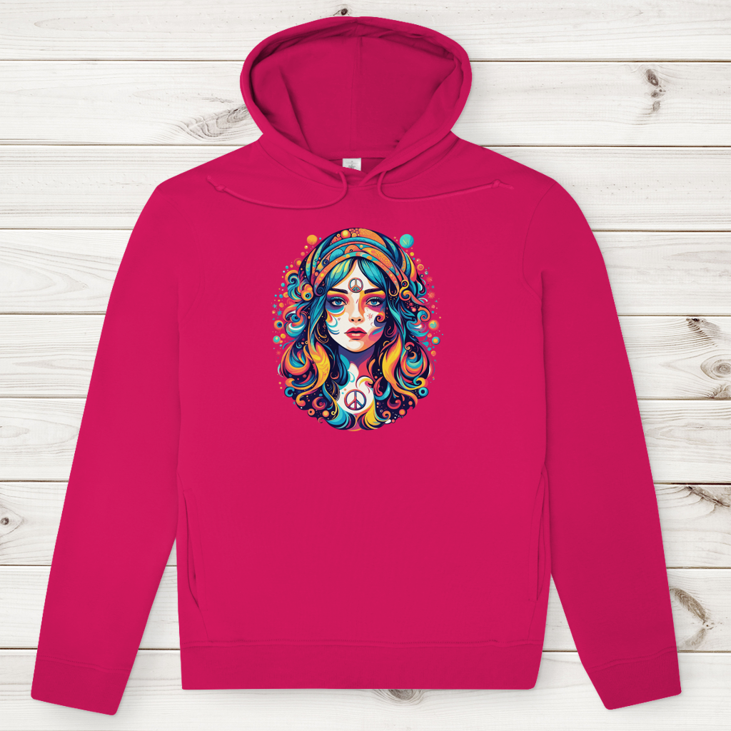 Herren Premium Bio Hoodie Peace Hippie Girl