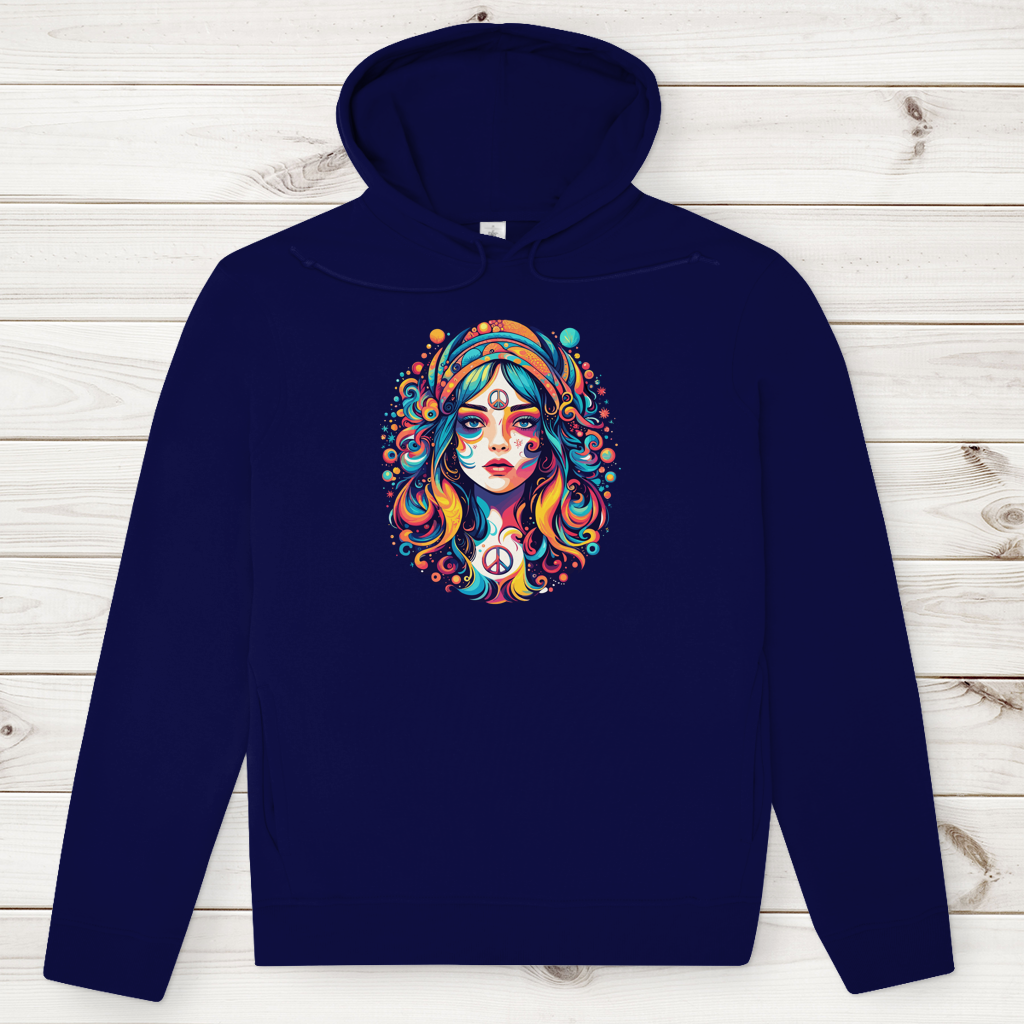 Herren Premium Bio Hoodie Peace Hippie Girl