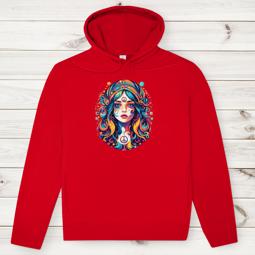 Herren Premium Bio Hoodie Peace Hippie Girl