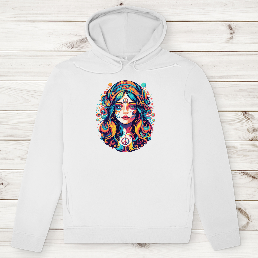 Herren Premium Bio Hoodie Peace Hippie Girl