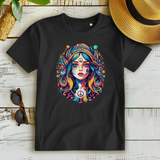 Damen Premium Bio T-Shirt Peace Hippie Girl