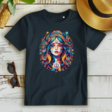 Damen Premium Bio T-Shirt Peace Hippie Girl