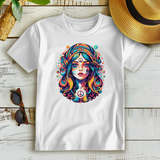 Damen Premium Bio T-Shirt Peace Hippie Girl