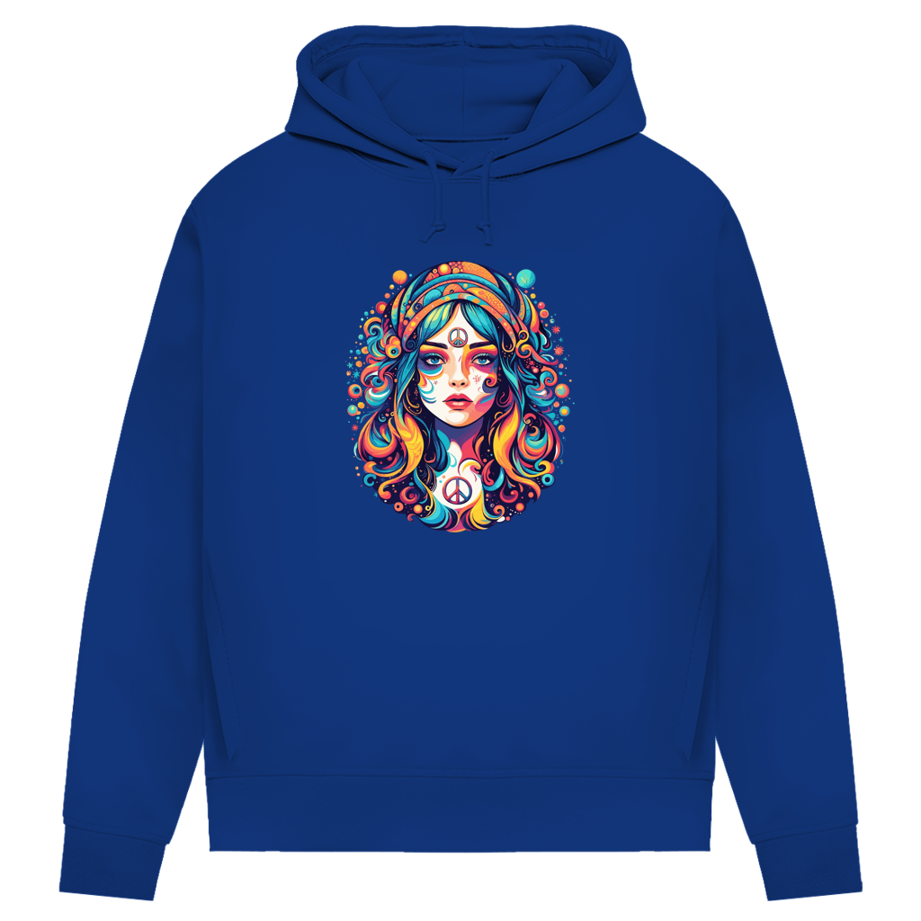 Damen Premium Bio Hoodie Peace Hippie Girl