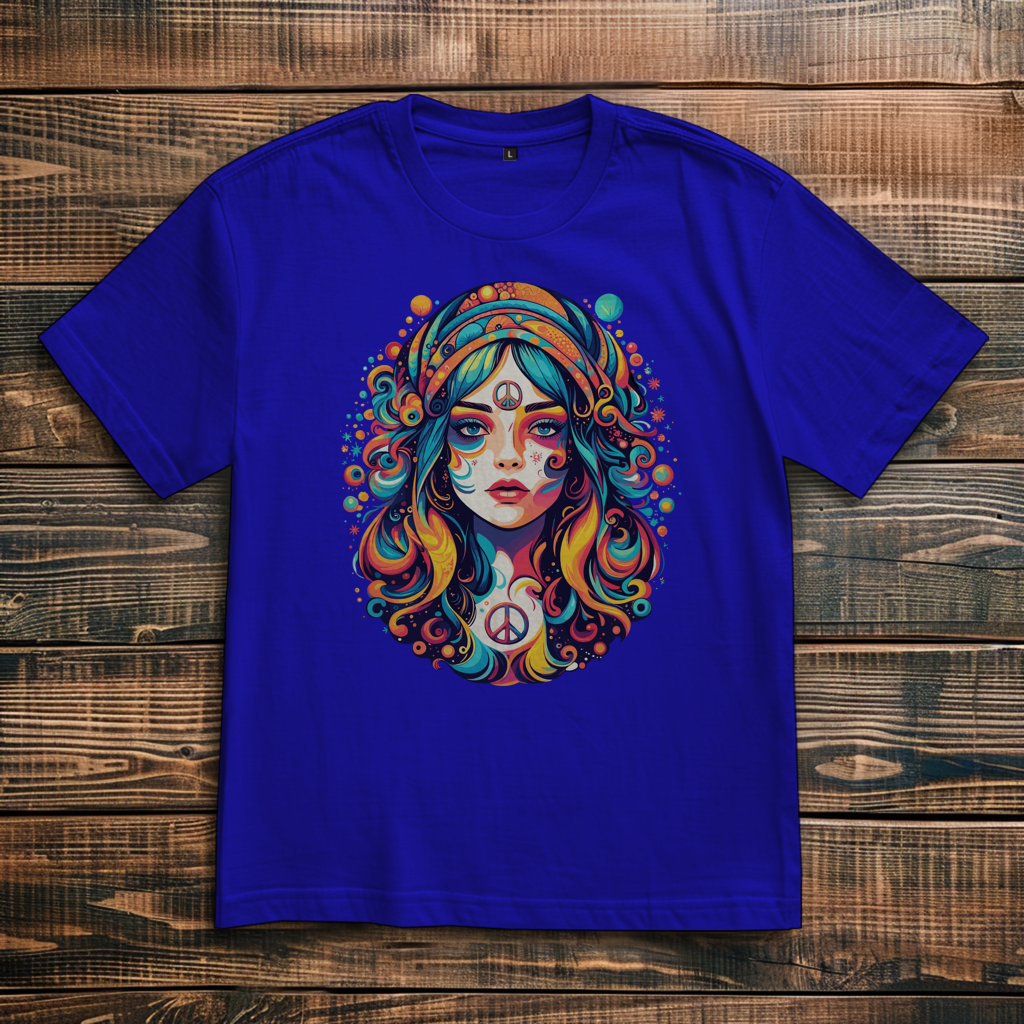 Oversize T-Shirt Peace Hippie Girl