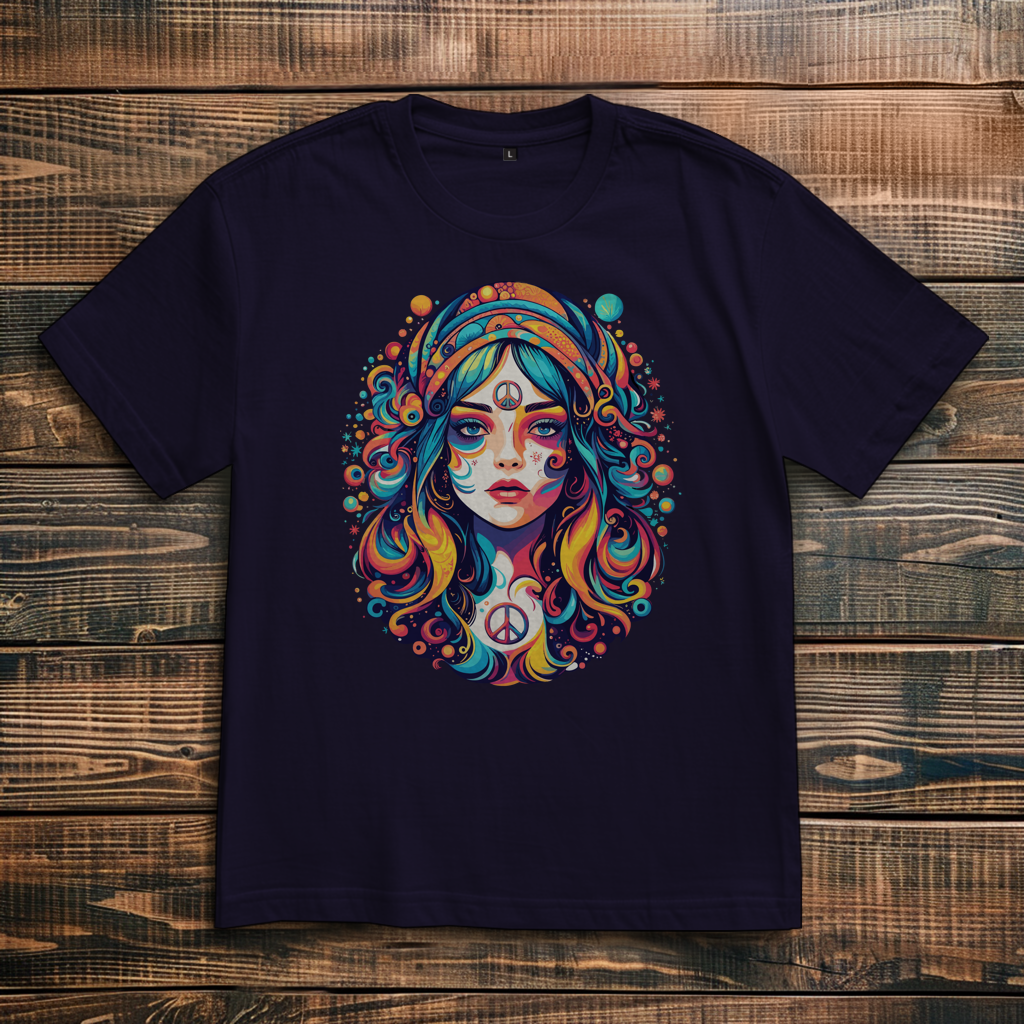 Oversize T-Shirt Peace Hippie Girl