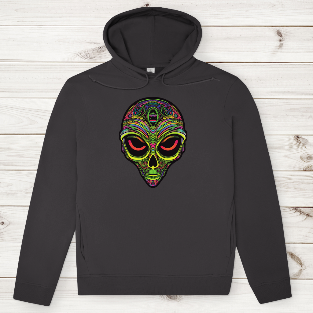 Herren Premium Bio Hoodie Neon Alien