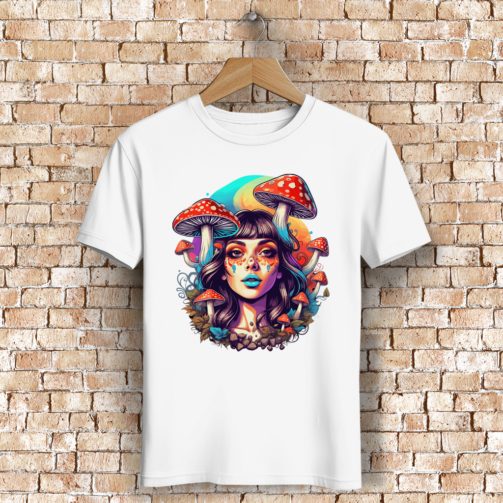 Herren Premium Bio T-Shirt Mushroom Forest Girl