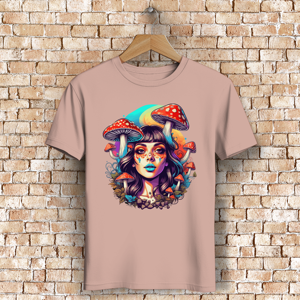 Herren Premium Bio T-Shirt Mushroom Forest Girl