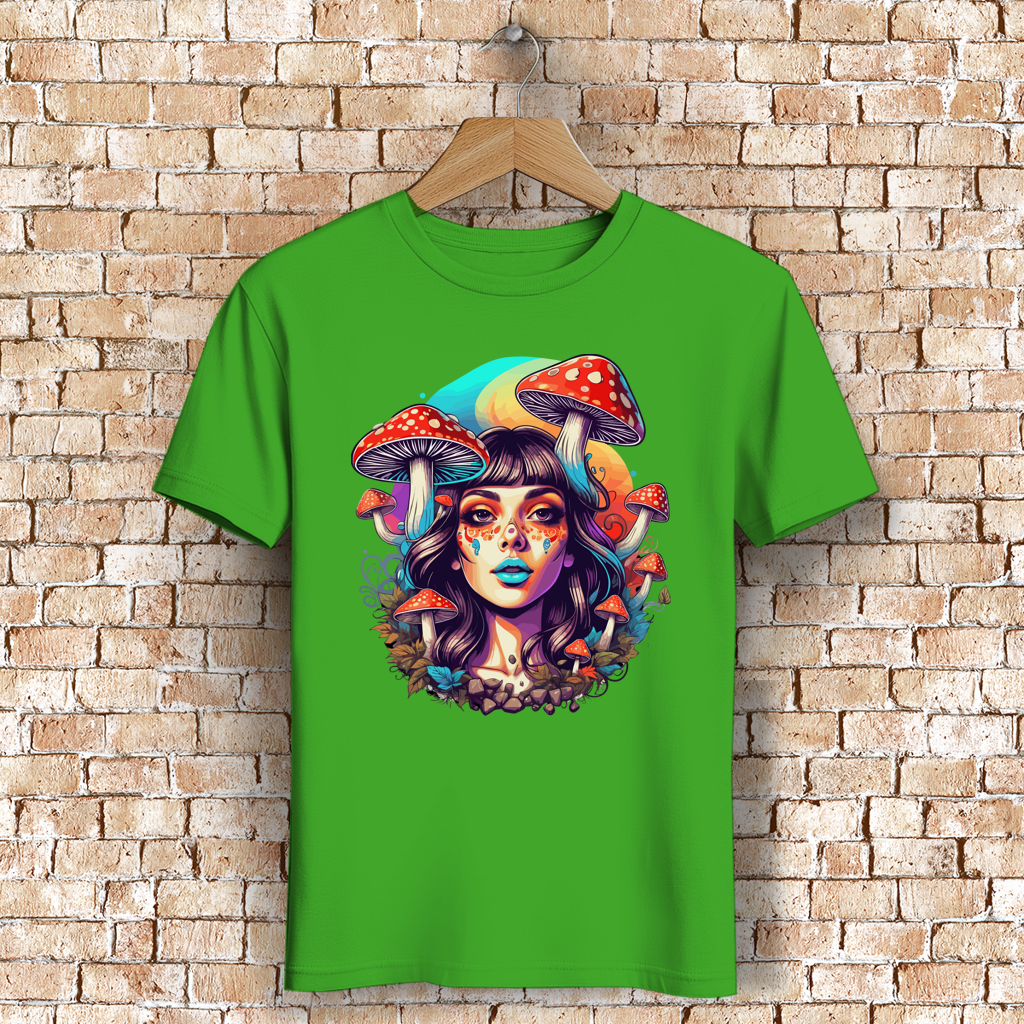 Herren Premium Bio T-Shirt Mushroom Forest Girl