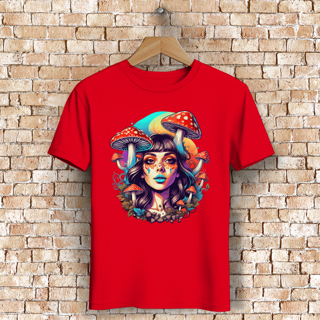 Herren Premium Bio T-Shirt Mushroom Forest Girl