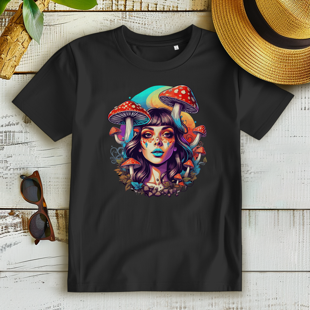 Damen Premium Bio T-Shirt Mushroom Forest Girl