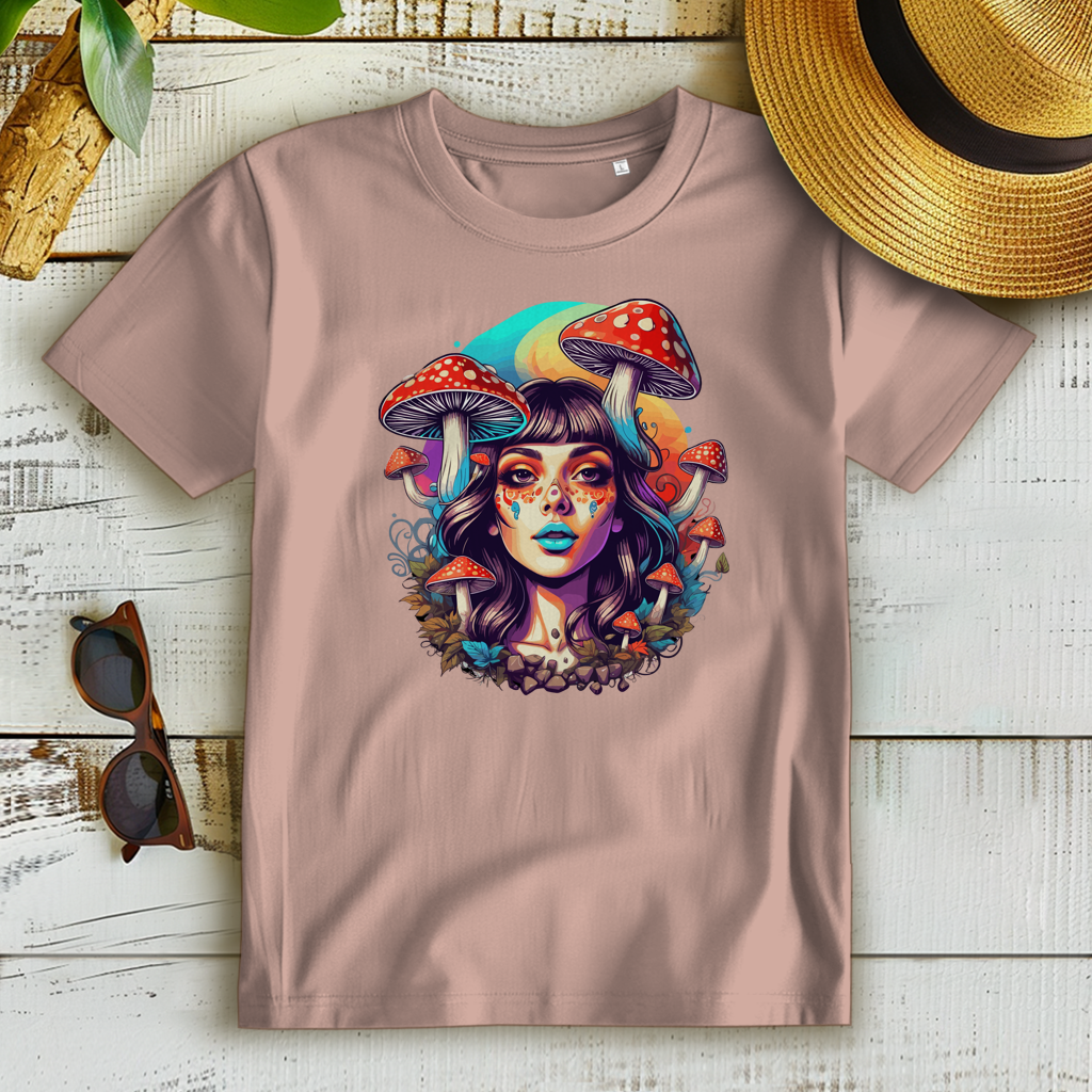 Damen Premium Bio T-Shirt Mushroom Forest Girl