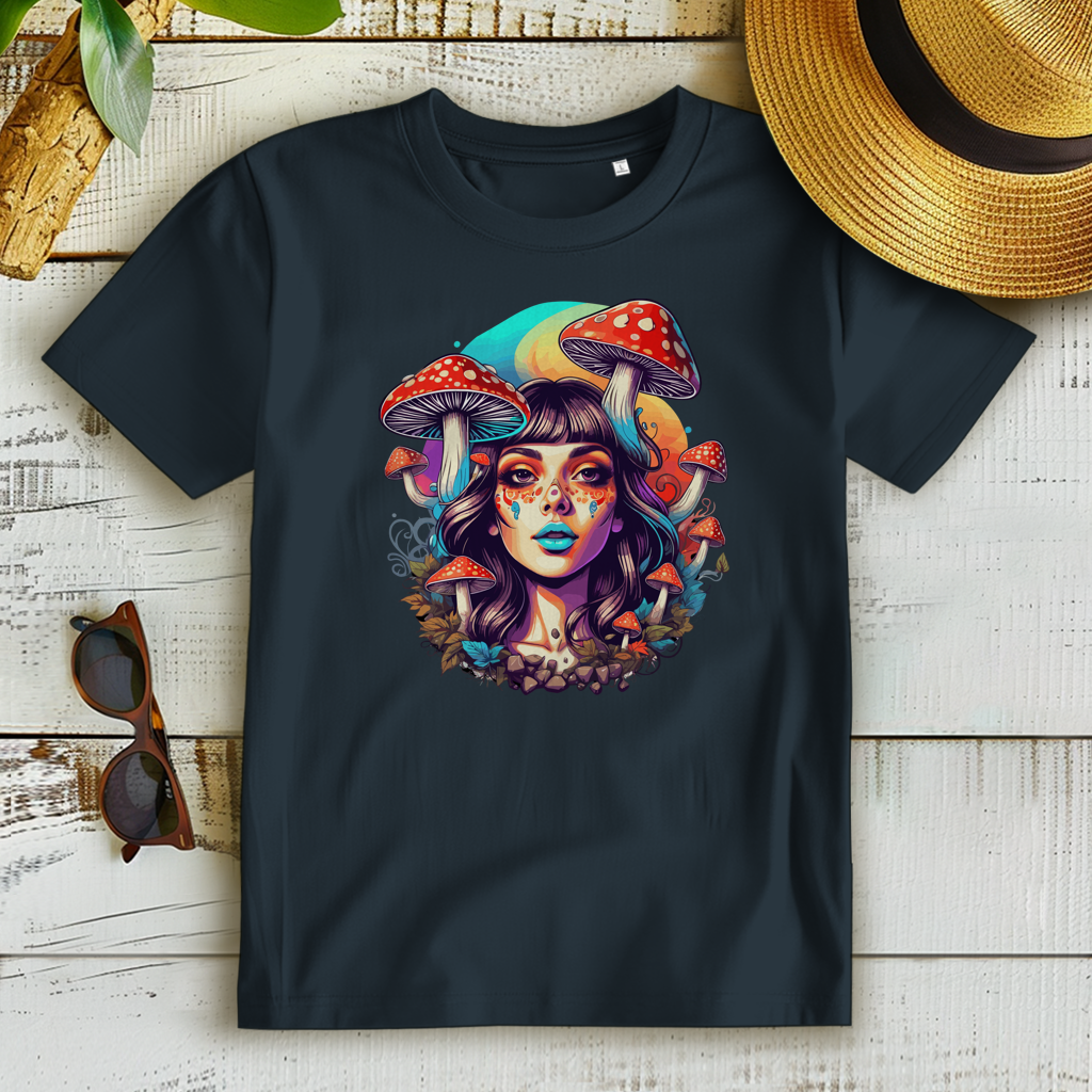 Damen Premium Bio T-Shirt Mushroom Forest Girl