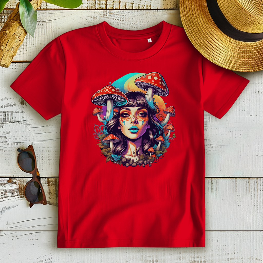 Damen Premium Bio T-Shirt Mushroom Forest Girl