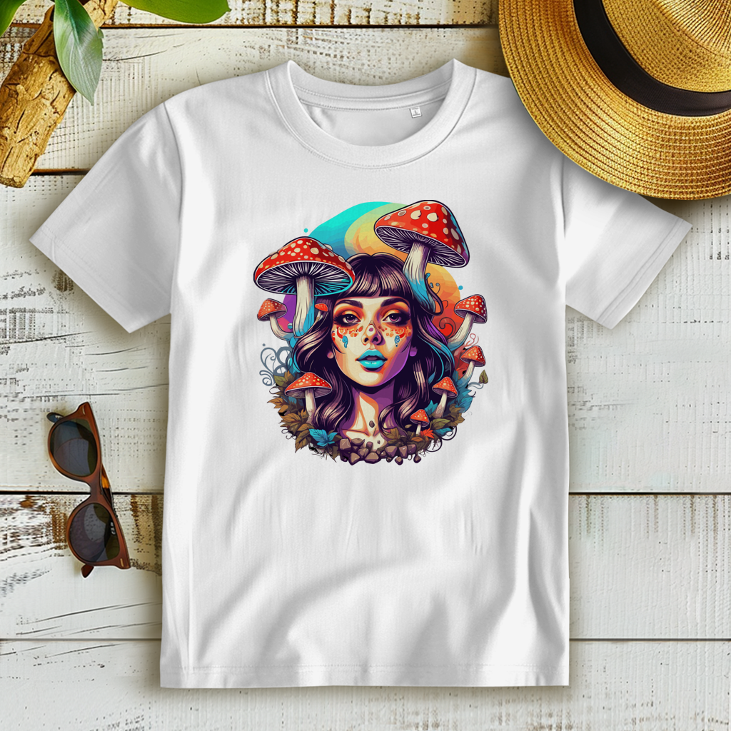 Damen Premium Bio T-Shirt Mushroom Forest Girl