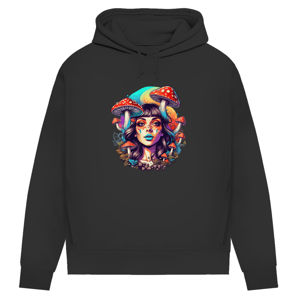 Damen Premium Bio Hoodie Mushroom Forest Girl