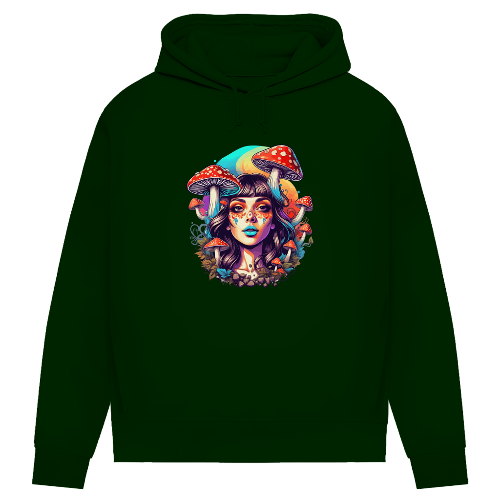 Damen Premium Bio Hoodie Mushroom Forest Girl