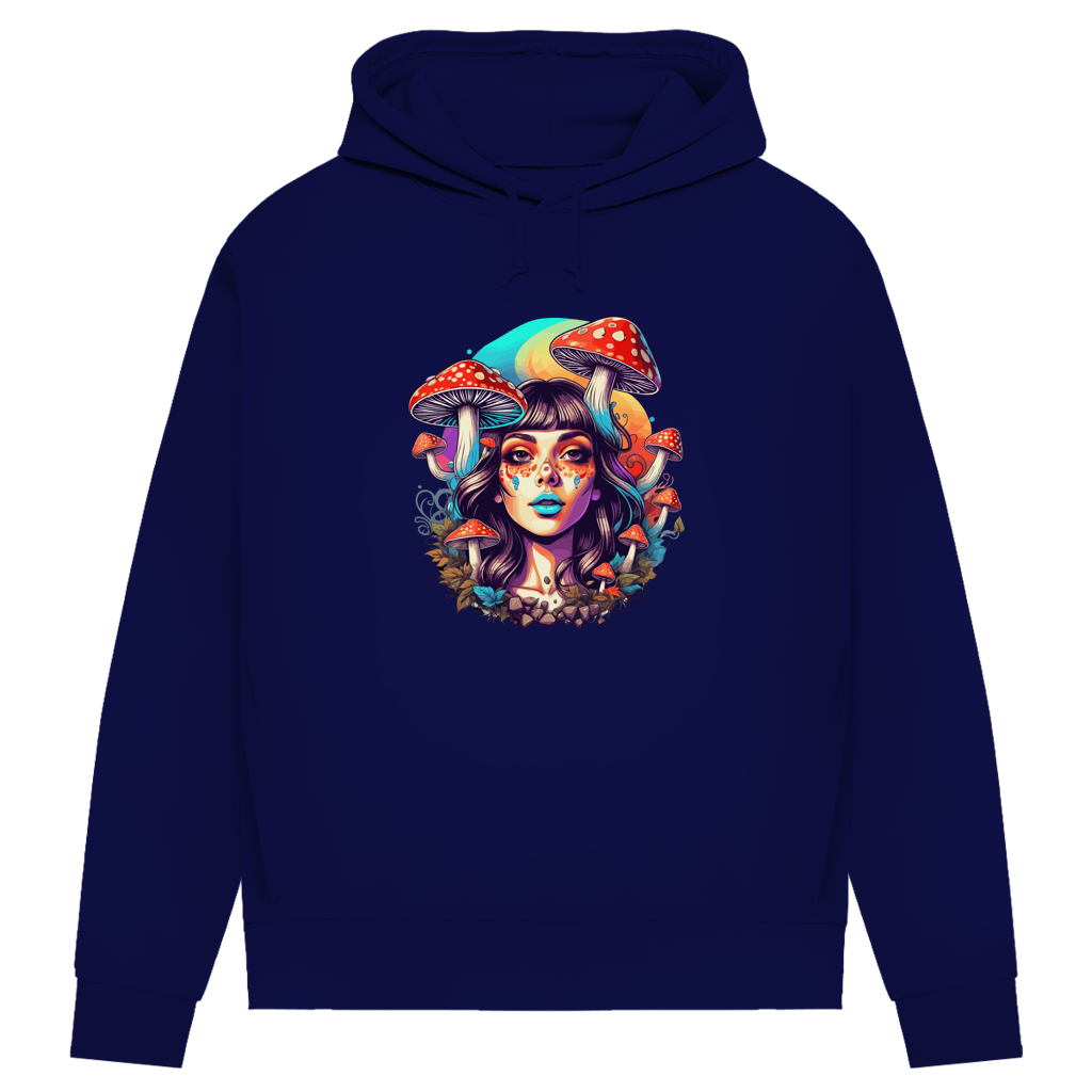 Damen Premium Bio Hoodie Mushroom Forest Girl