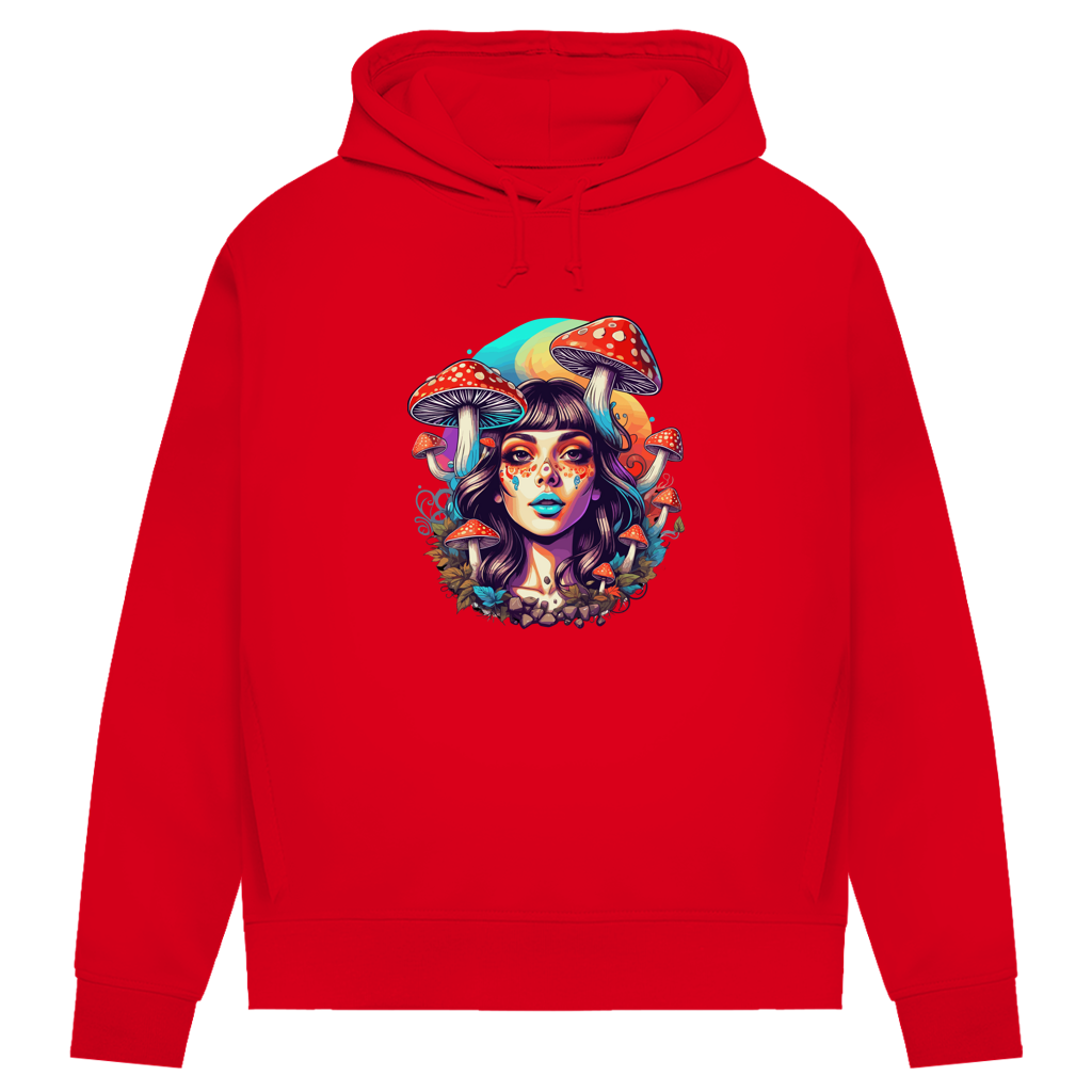 Damen Premium Bio Hoodie Mushroom Forest Girl