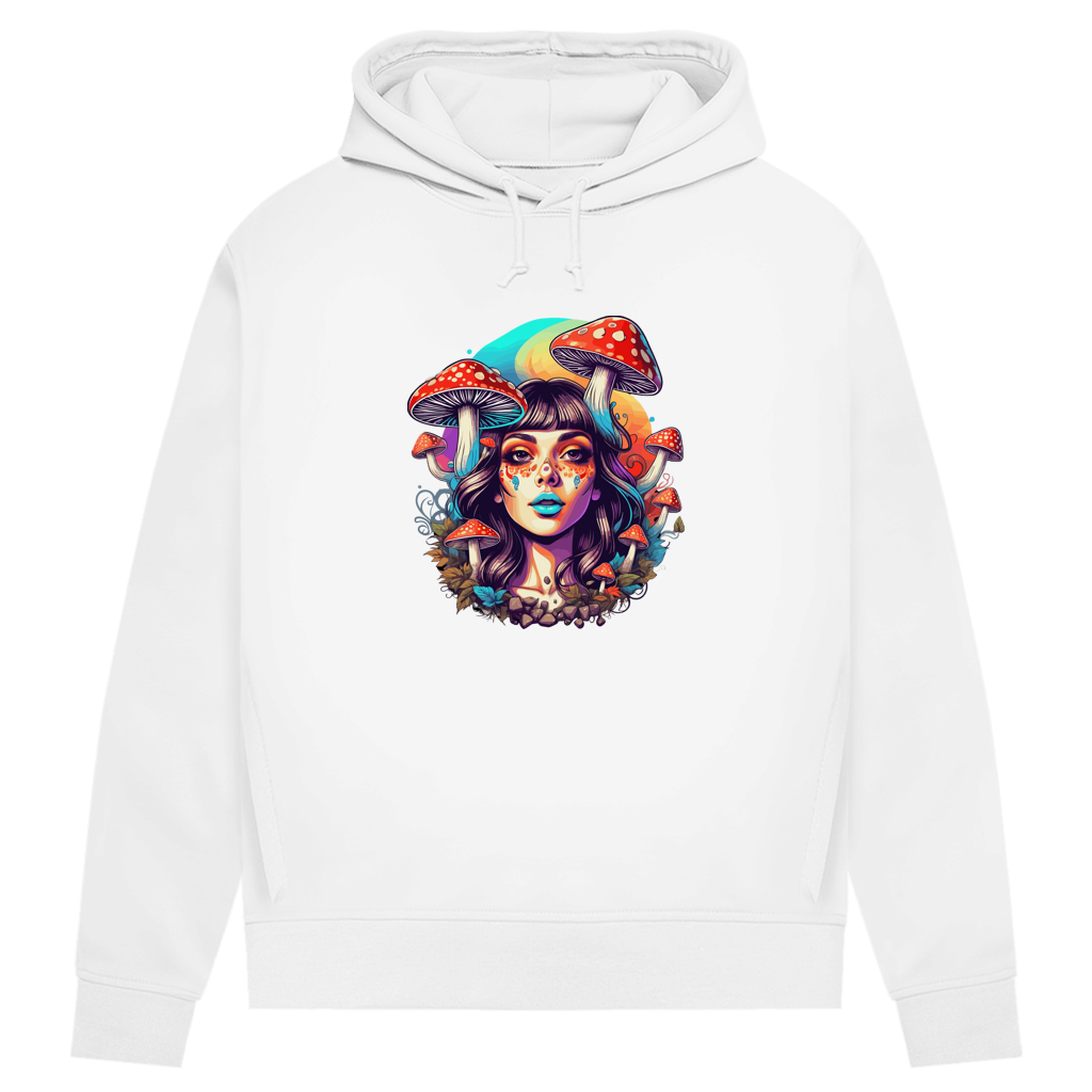 Damen Premium Bio Hoodie Mushroom Forest Girl