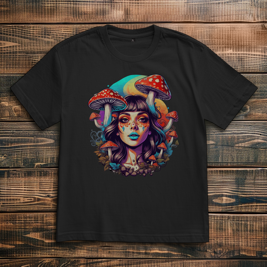 Oversize T-Shirt Mushroom Forest Girl
