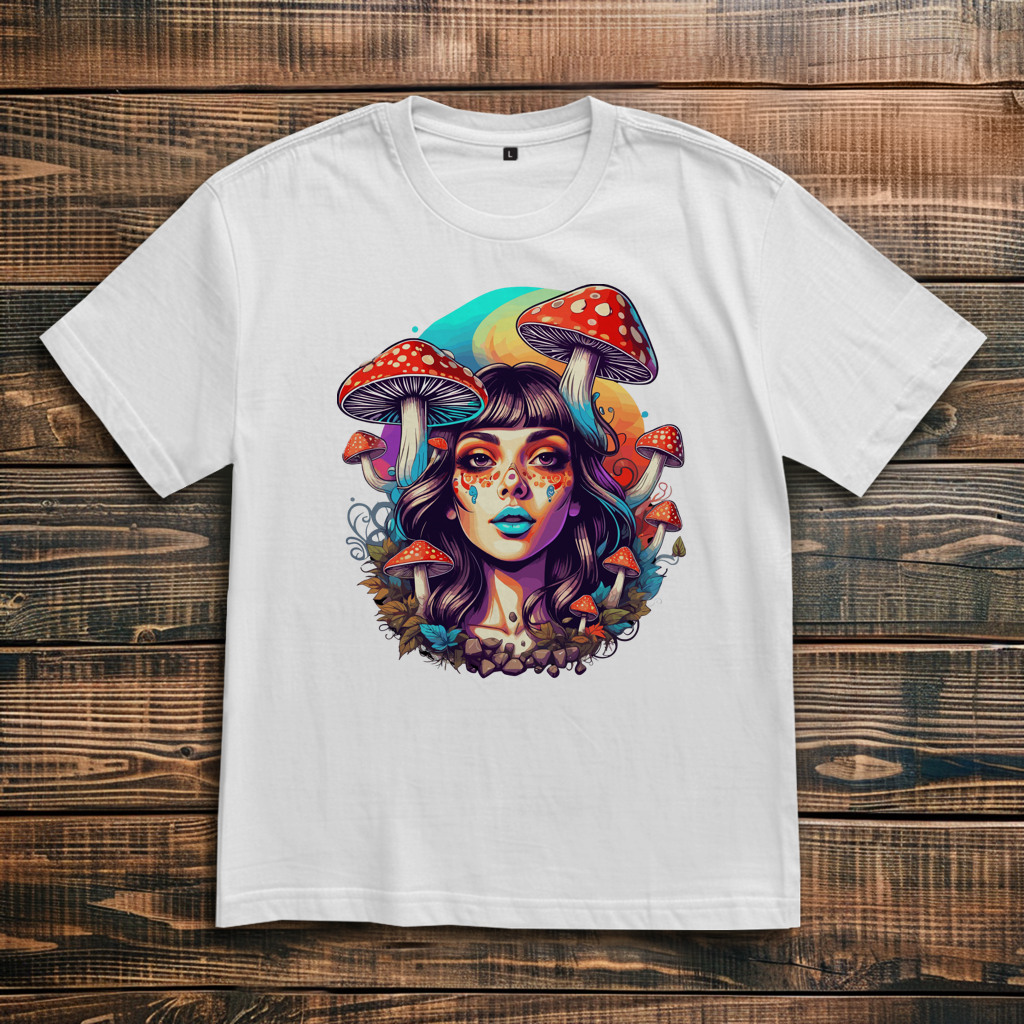 Oversize T-Shirt Mushroom Forest Girl