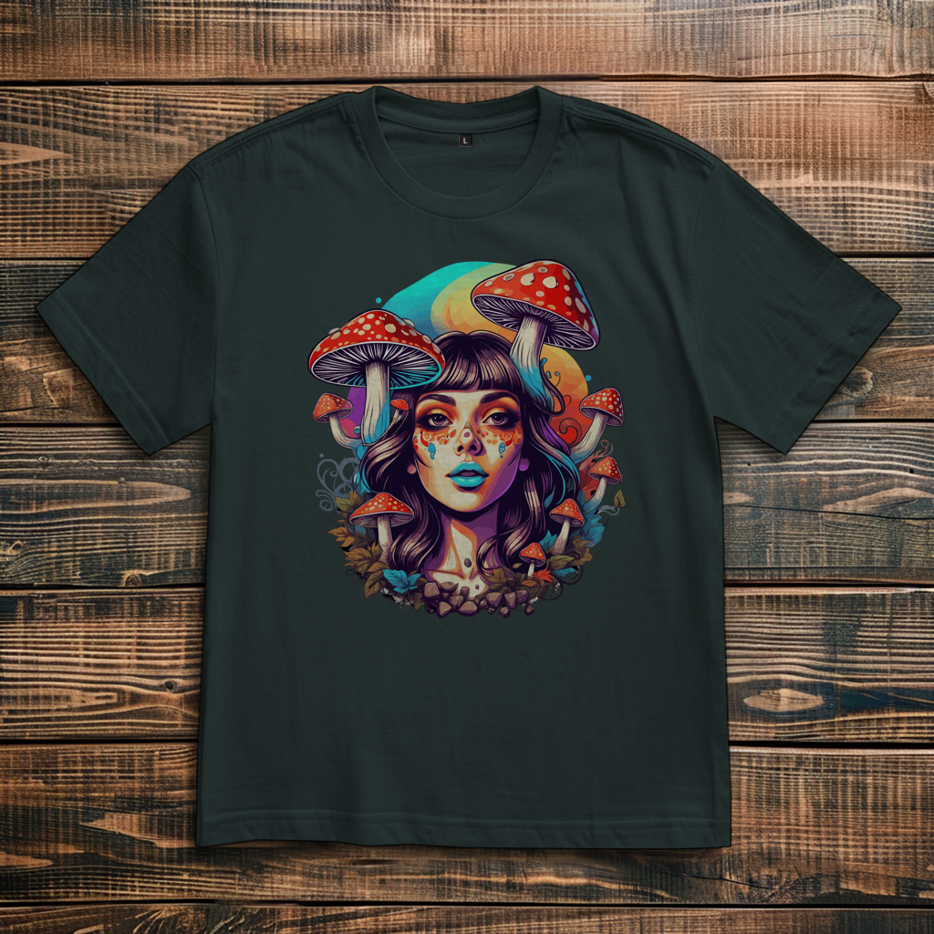 Oversize T-Shirt Mushroom Forest Girl