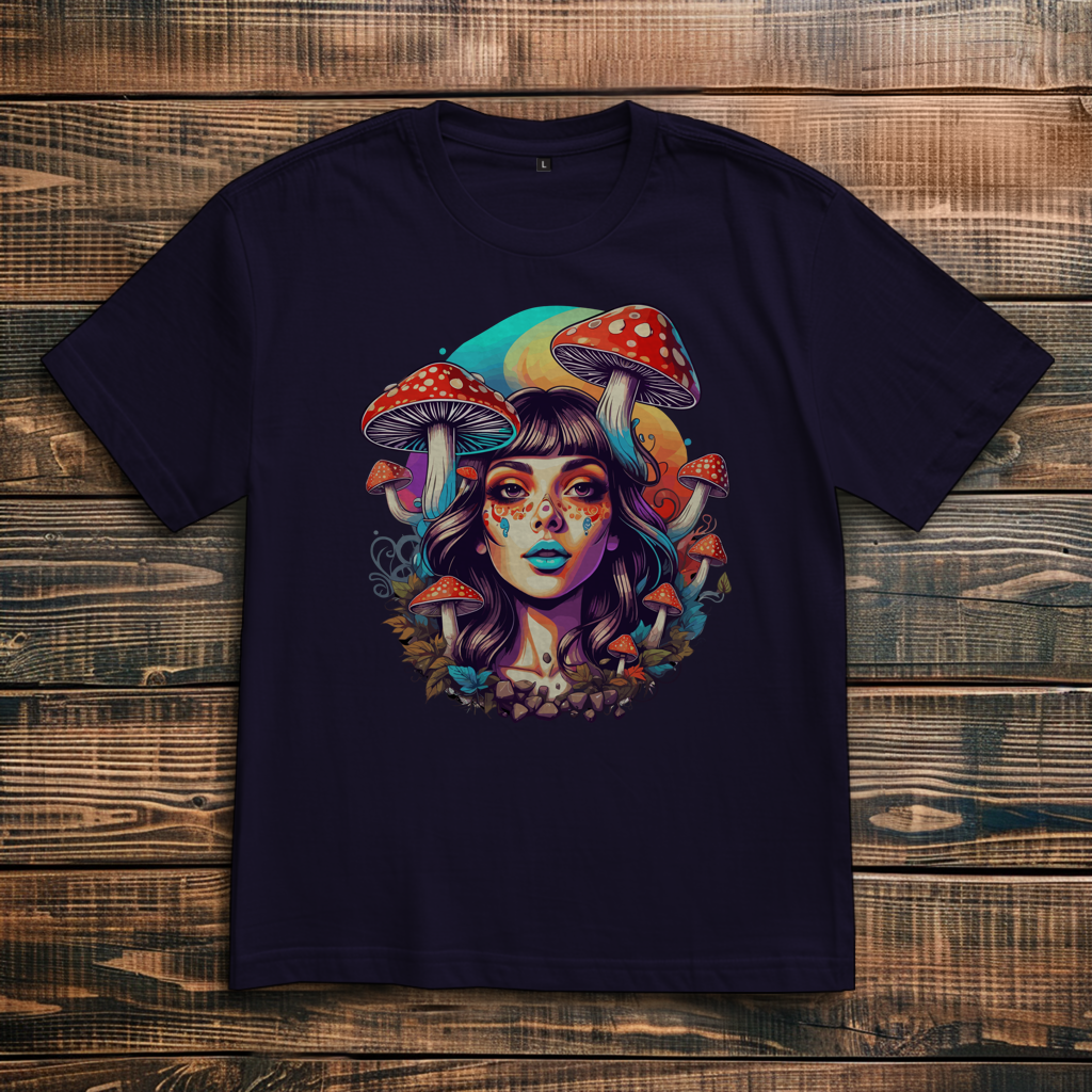 Oversize T-Shirt Mushroom Forest Girl