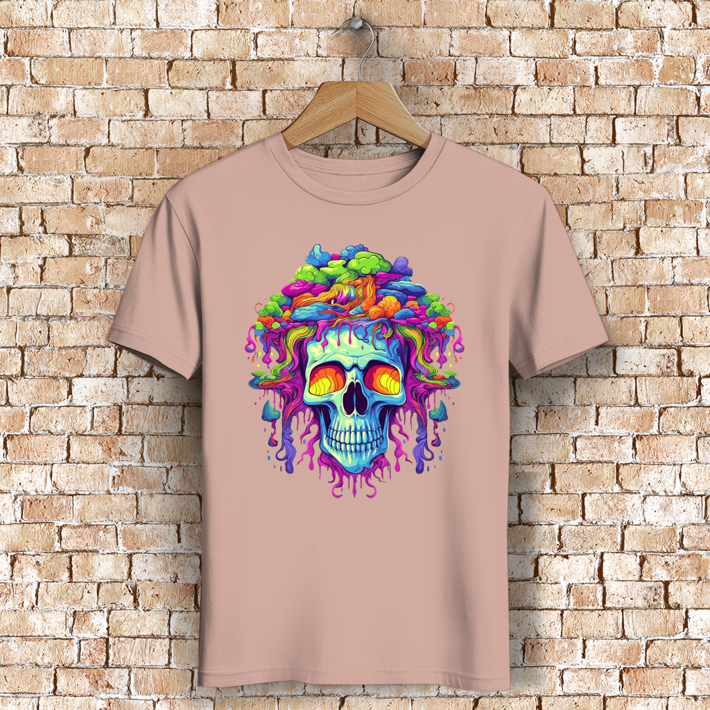 Herren Premium Bio T-Shirt Neon Drip Skull