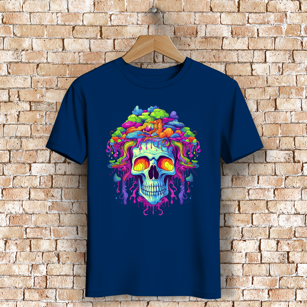 Herren Premium Bio T-Shirt Neon Drip Skull